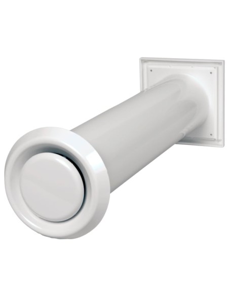 Murventil komplet hvid Ø100mm