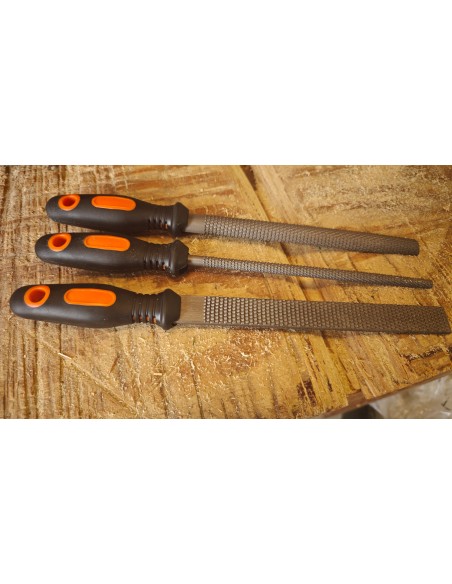 BG Raspesæt 3dele Ekstra grov til træ (Flad, Rund, Halvrund)