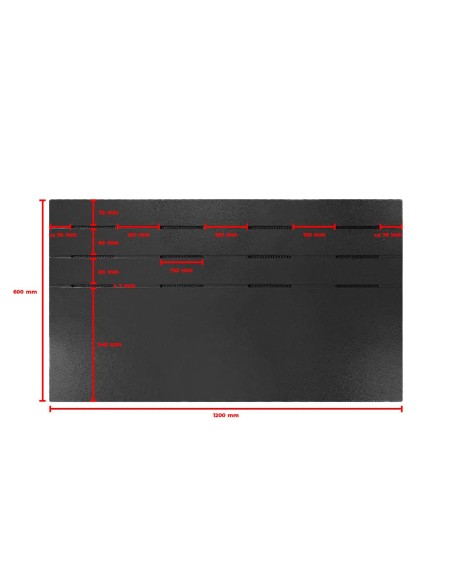 SCG udhængsplade Half-lining M/vent Sort 4x600x1200 mm
