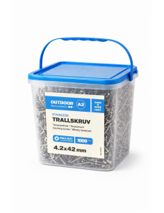 BG montageskrue A2 rustfri 4,2x42mm - 250stk. tx20 stk