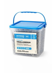 BG montageskrue A2 Rustfri 4,8x75MM "STORKØB" 500stk