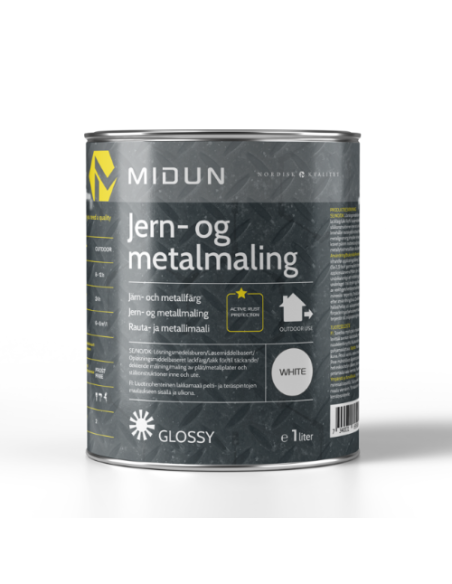 Midun Jern & Metalmaling 1,0 liter *HVID*