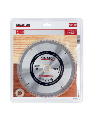 Kreator rundsavsklinge 216 mm - 60 HM tænder