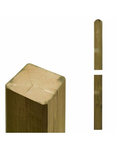Multistolpe krydsskåret - 7×7×173 cm - afrundet/lige