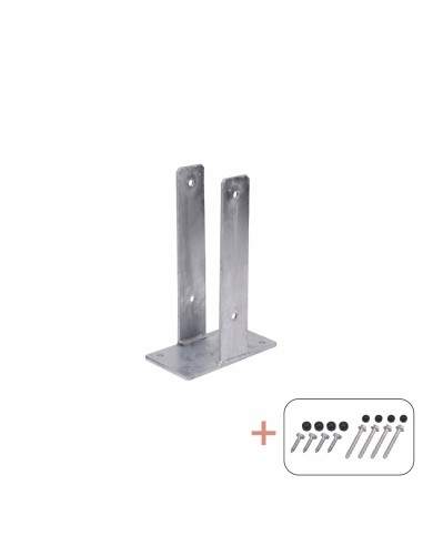 U-stolpefod til fundament - 9×9×30 cm - m/skruer