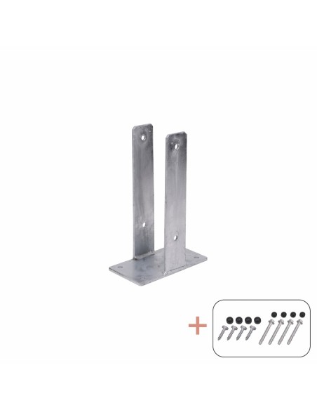 U-stolpefod til fundament - 9×9×30 cm - m/skruer
