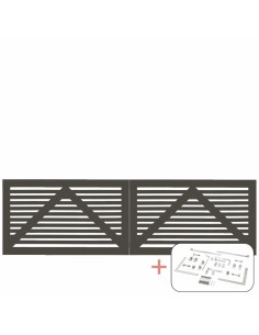 Tokyo dobbeltlåge - 300×90 cm - grå - inkl. beslag