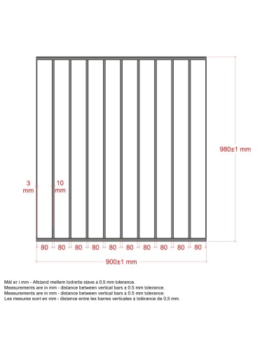 Basic gelændersystem - 90×98 cm