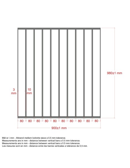 Basic gelændersystem - 90×98 cm
