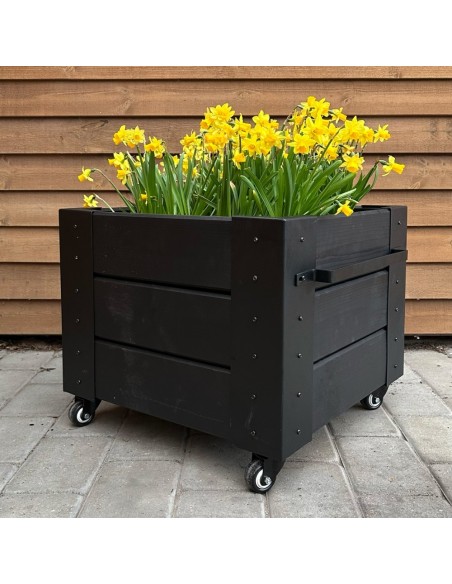 Cubic blomsterkasse m/hjul - 46×50×45 cm