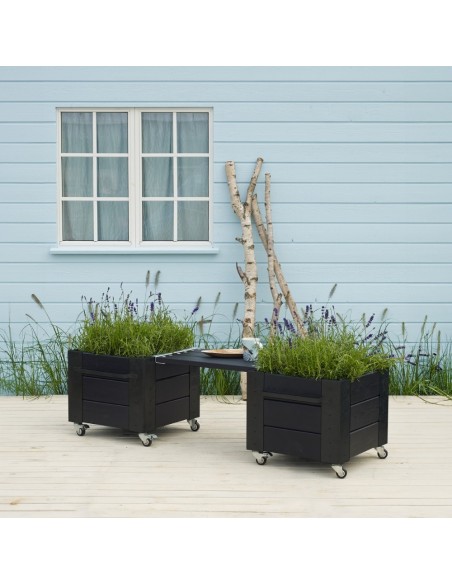 Cubic blomsterkasse m/hjul - 46×50×45 cm