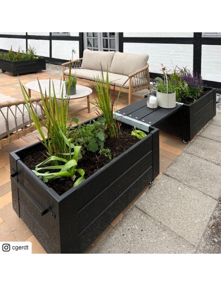 Cubic blomsterkasse m/hjul - 87×50×45 cm