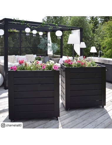 Cubic blomsterkasse m/hjul - 87×50×95 cm