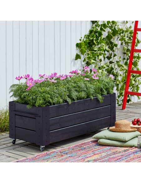 Cubic blomsterkasse m/hjul - 120×50×45 cm