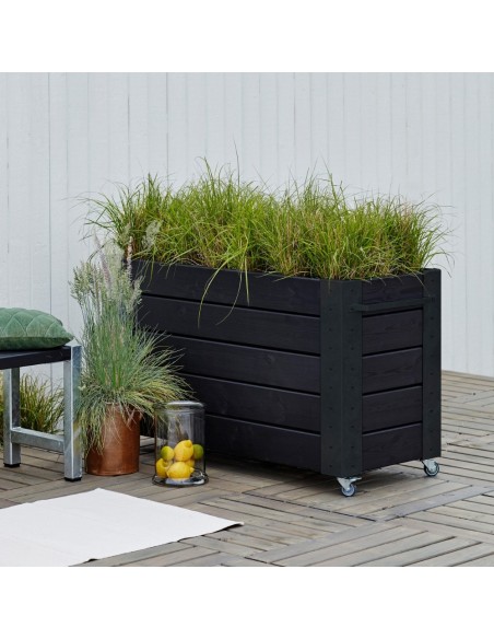 Cubic blomsterkasse m/hjul - 120×50×70 cm