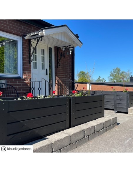 Cubic blomsterkasse m/hjul - 120×50×70 cm