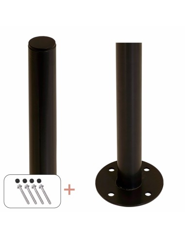 Stålstolpe rund m/fod - Ø42,4 mm×96 cm - inkl....