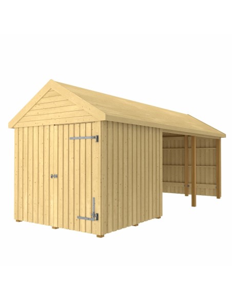 Classic Multi havehus 14,5 m² - 3 moduler m/enkeltdør og åben front
