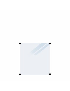 Lamineret glashegn - 90×91 cm - frosted - m/sort beslag