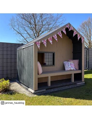 Cozy legehus - 184×208 cm m/bænk ubehandlet