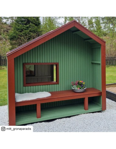 Cozy legehus - 184×208 cm m/bænk ubehandlet