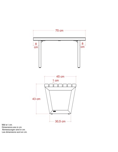 Siesta Living skammel/bord - 75 cm