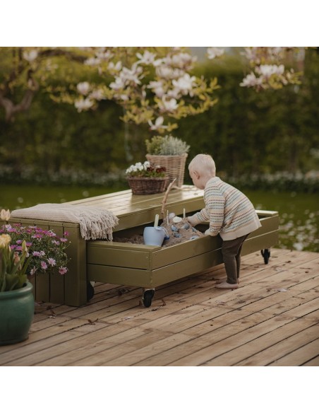 Fun sandkasse m/hjul og bænk - 180 cm