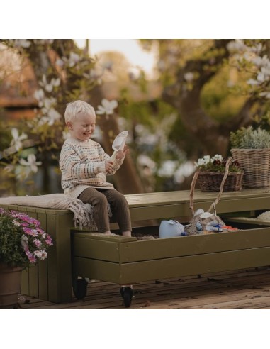 Fun sandkasse m/hjul og bænk - 180 cm