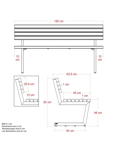 Relax bænk - 150 cm - ThermoWood®