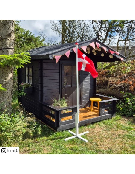 Legehus 182×161 cm + 72 cm terrasse - ubehandlet - inkl. tagpap
