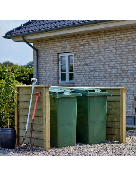 Renovationsskjul Klink profil - trykimprægneret - m/træstolper til nedgravning - PEFC