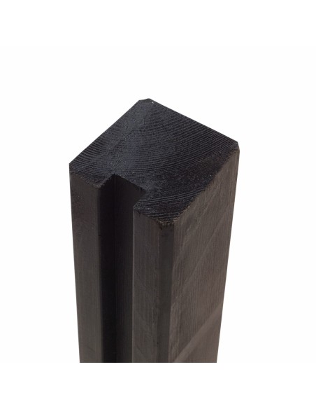 Renovationsskjul Plank profil - sort - m/træstolper til nedgravning - PEFC