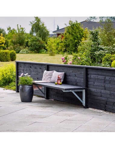 PLUS Plank profilhegn - 174×91 cm - sort - PEFC