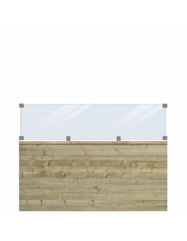 PLUS Plank profilhegn m/glas - 174×163 cm -...
