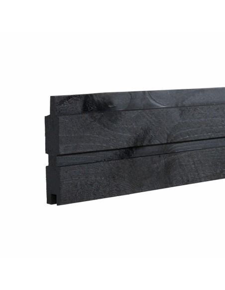 PLUS Plank profilhegn m/glas - 174×163 cm - sort - PEFC