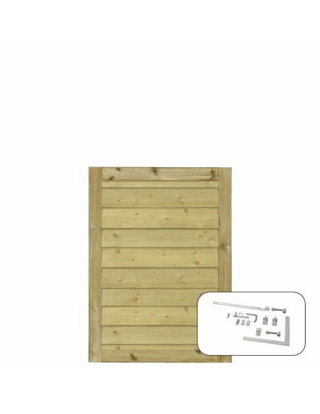 PLUS Klink enkeltlåge - 100×125 cm - trykimprægneret - PEFC - inkl.beslag