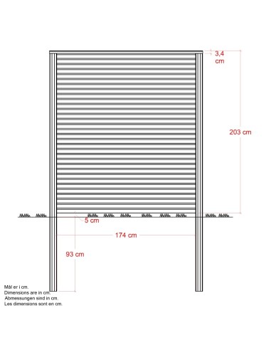 PLUS Plank profilhegn - 174×203 cm -...