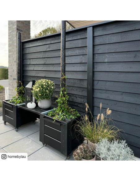 PLUS Klink profilhegn - 174×166 cm - sort - PEFC