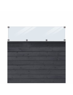 PLUS Klink profilhegn m/glas - 174×163 cm - sort - PEFC