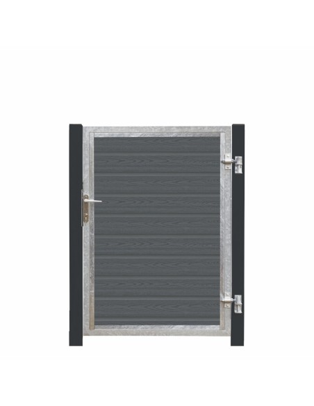 Artura komposit enkeltlåge 115×135 cm højrehængt m/gråsorte stolper til nedstøbning