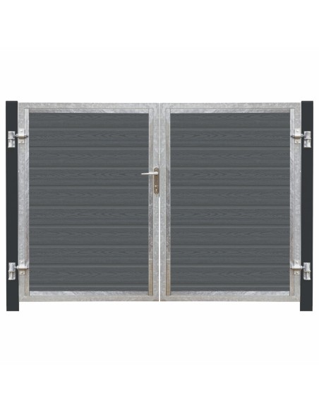 Artura komposit dobbeltlåge 213×135 cm m/gråsorte stolper til nedstøbning