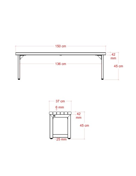 Trend Living plankebænk - 150 cm