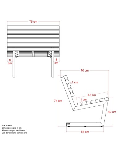 Siesta Living stol - 75 cm - sort
