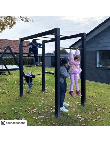 Outdoor Fitness træningsstativ - model 4 - sort m/sorte beslag
