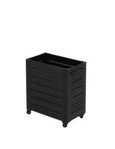 Cubic blomsterkasse m/hjul - 87×50×98 cm - sort