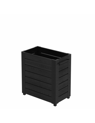 Cubic blomsterkasse m/fødder - 87×50×92 cm - sort