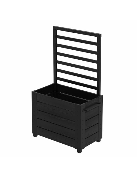 Cubic blomsterkasse m/fødder og espalier - 87×50×153 cm - sort