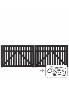 Country dobbeltlåge - 300×98 cm - sort - inkl. sort beslag