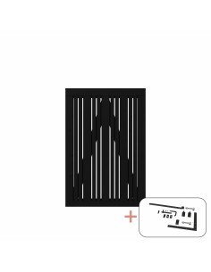 Tangent enkeltlåge - 95×140 cm - sort - inkl. sort beslag
