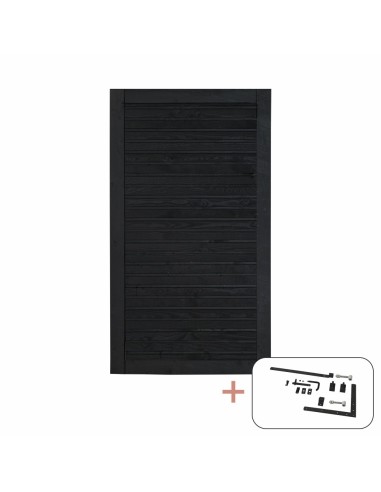 PLUS Plank enkeltlåge - 100×163 cm - sort -...